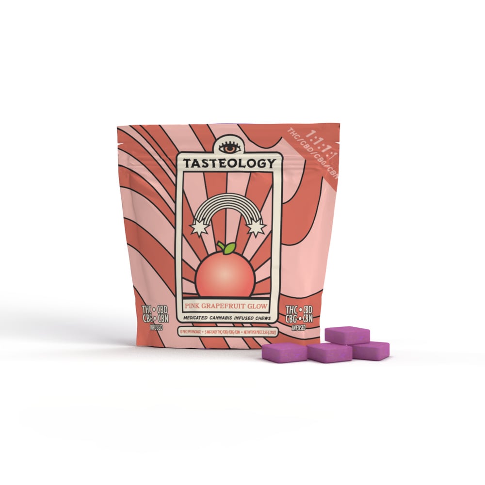 1:1:1:1 Pink Grapefruit Glow [10pk] (50mg CBD/50mg CBN/50mg CBG/50mg THC)