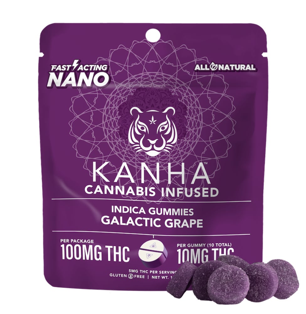 Kanha - NANO Indica Galactic Grape Gummies (100mg 10pk)