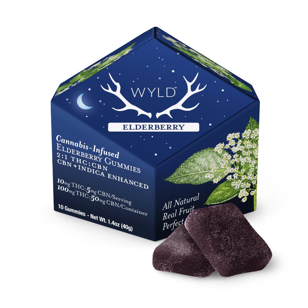 Elderberry 2:1 CBN + Indica Enhanced Gummies | 100mg THC:50mg CBN