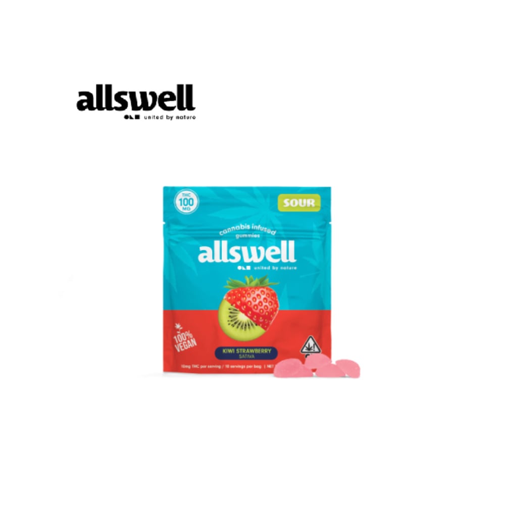 SOUR KIWI STRAWBERRY 100MG 10 PACK GUMMIES