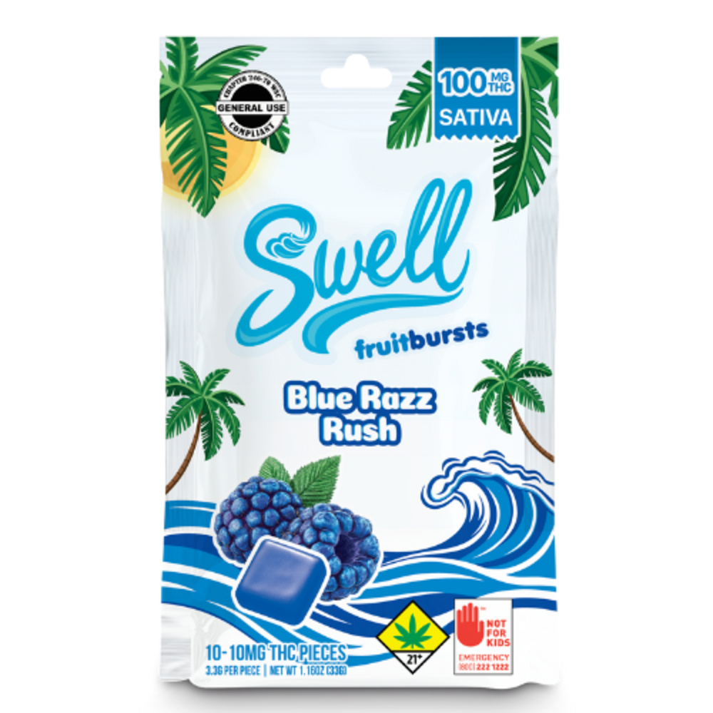 Blue Razz Rush - Sativa [10pk] (100mg)