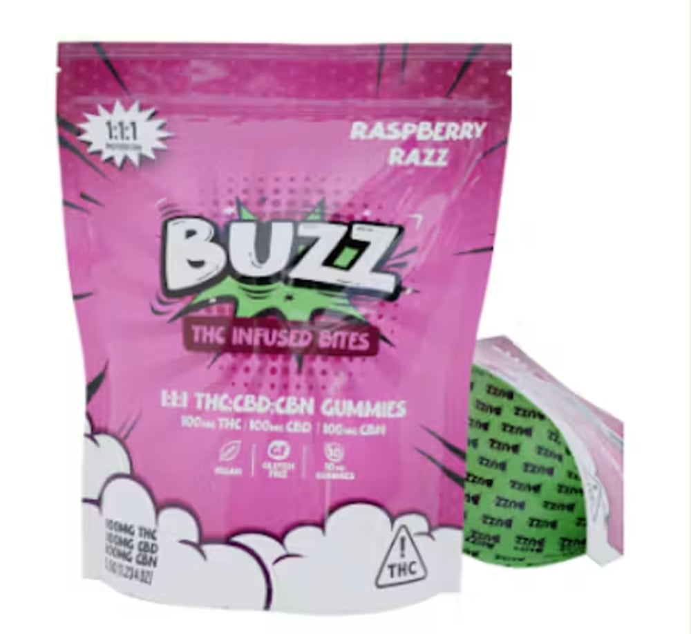 1:1:1 Raspberry Razz (100mg CBD/100mg THC/100mg CBN)