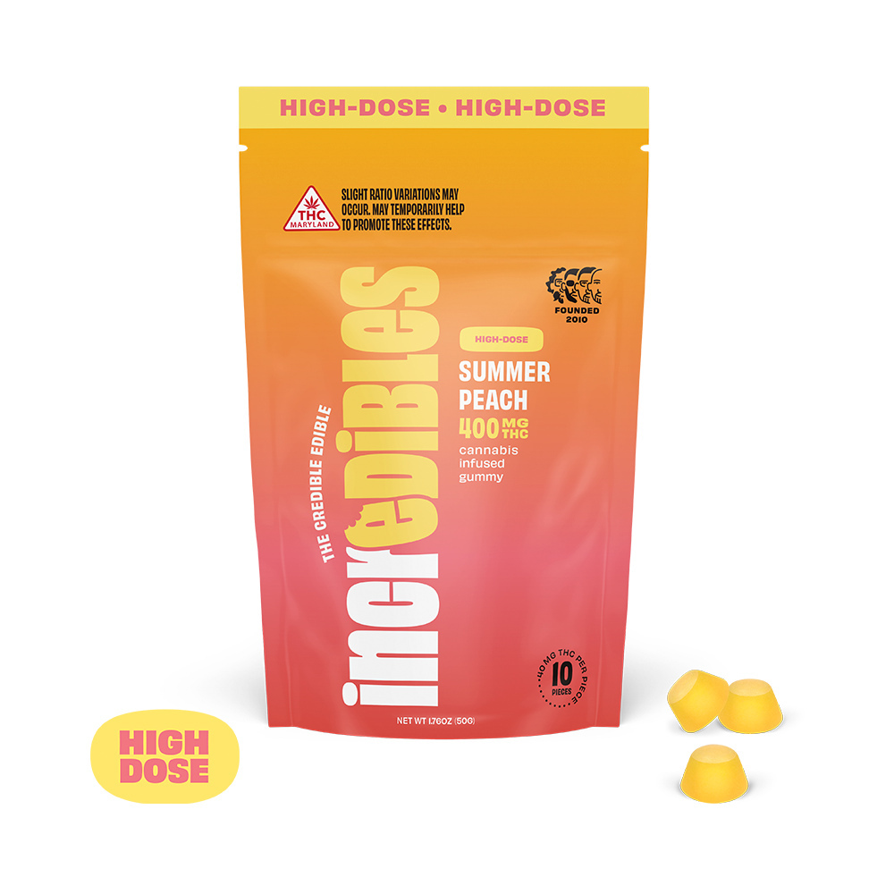 Shop Summer Peach High Dose [10pk] (400mg) | Peake ReLeaf