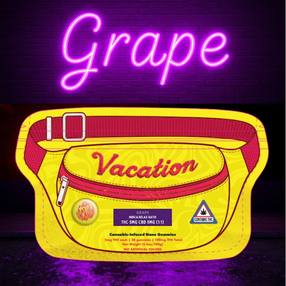 Vacation - Grape Ratio Gummies (100mg THC 100mg CBD 20pk)