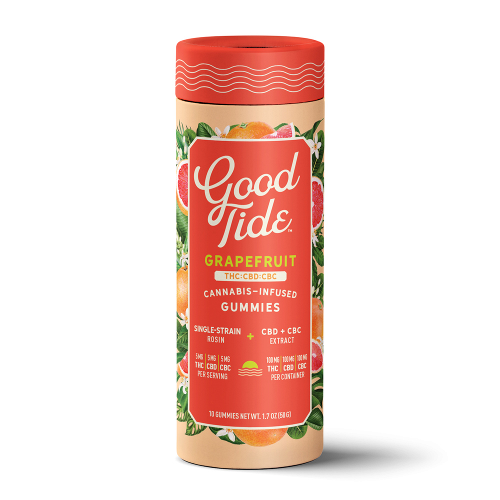 Good Tide - Grapefruit THC:CBD:CBC Rosin Gummies (100mg 10pk)
