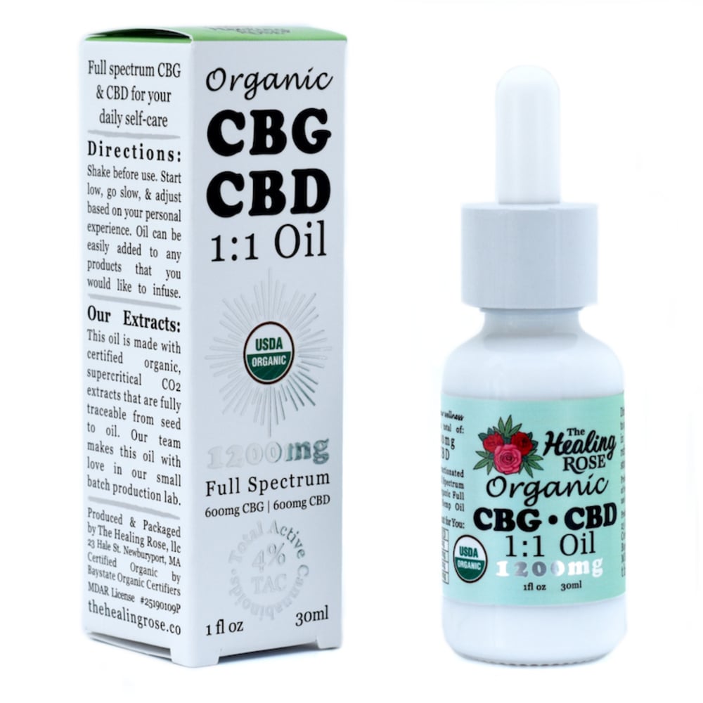 The Healing Rose - Organic Full Spectrum CBG:CBD Oil 1:1 1200mg