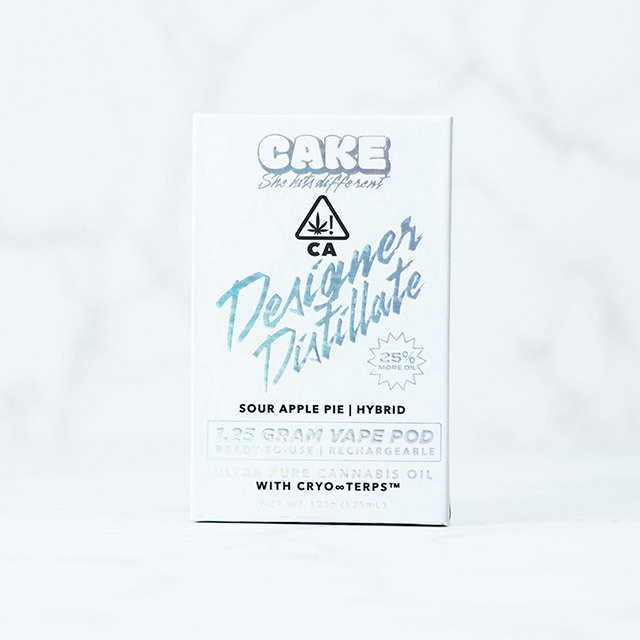 CAKE - SOUR APPLE PIE - RECHARGEABLE ALL IN ONE VAPE CART - HYBRID - [1.25G]