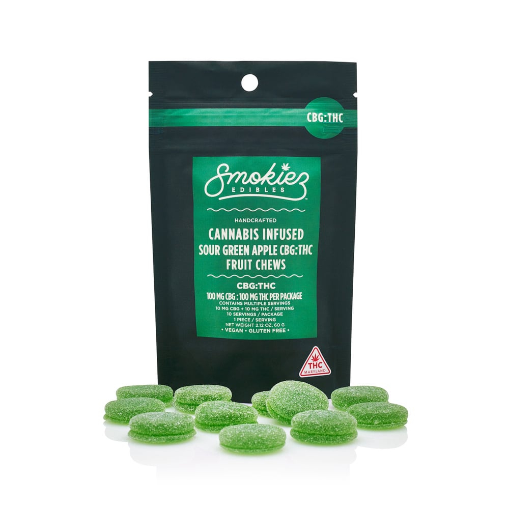 1:1 Sour Green Apple [10pk] (100mg CBG/100mg THC)