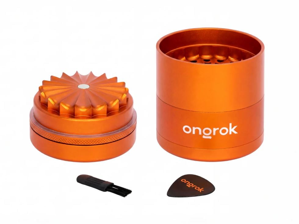 Ongrok - Mini 5 Piece - Flower Petal Toothless Grinder  2.2in - Orange