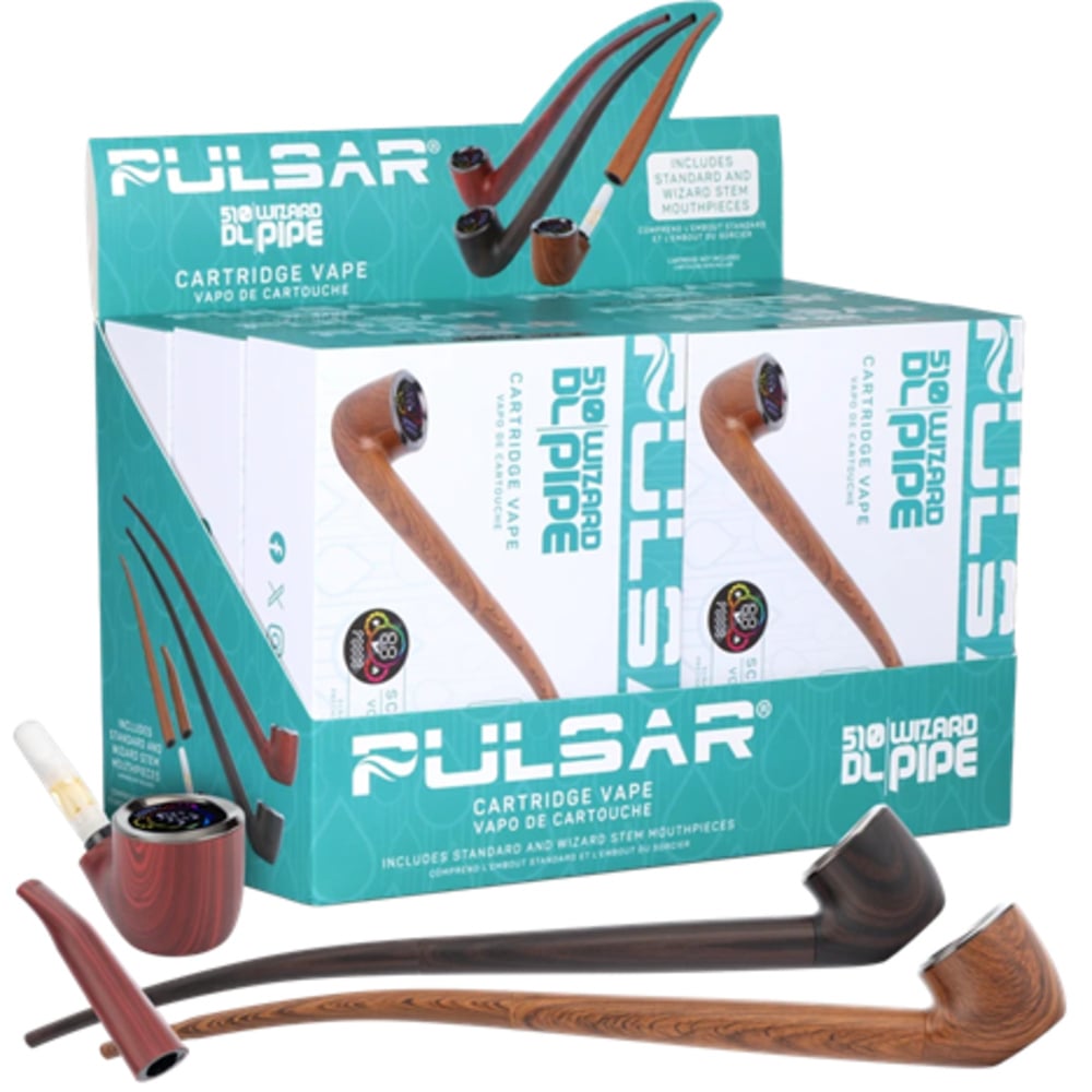 510 DL Pipe Auto-Draw Vape - Wizard Natural Wood