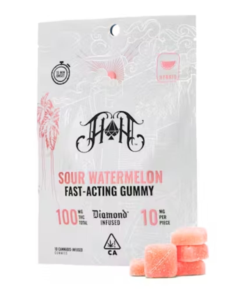 Sour Watermelon | Hybrid - Fast-Acting Gummies - 100mg THC