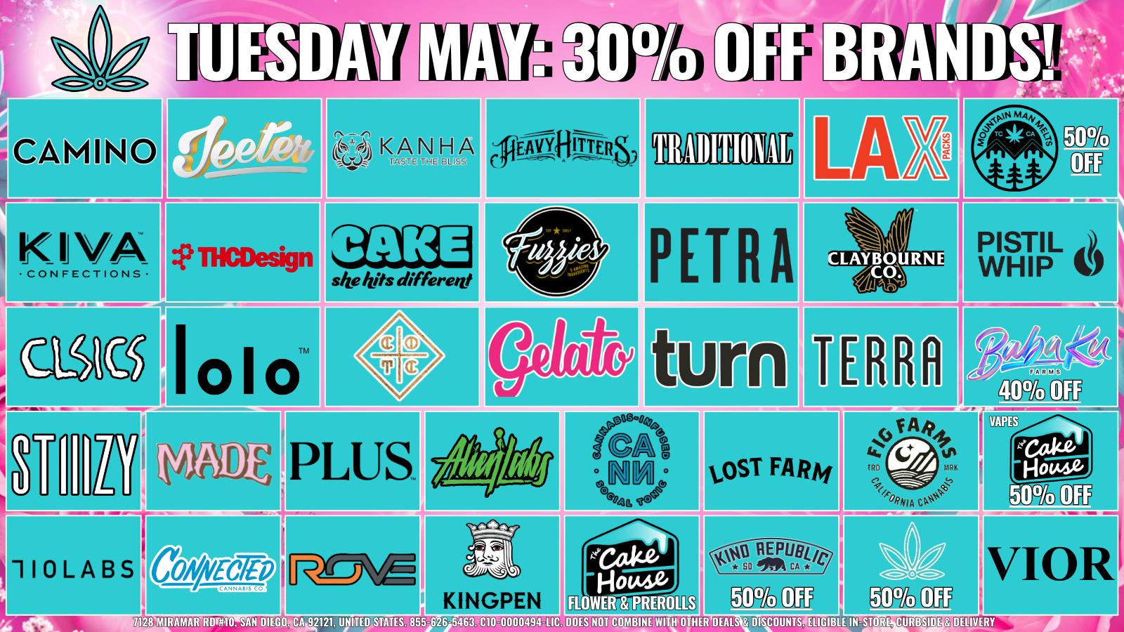 TAXLESS TUESDAY - 30% OFF SELECT BRANDS! special