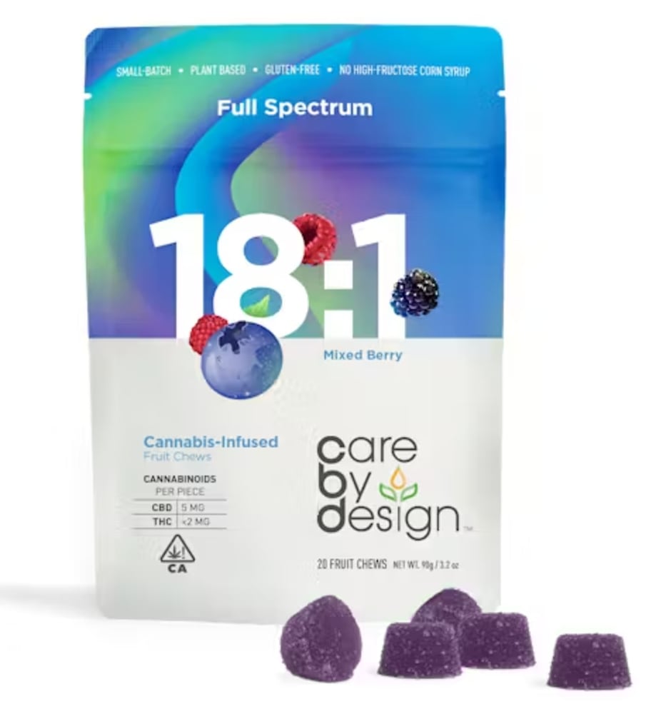 18:1 Mixed Berry Gummies [20pk] (100mg CBD/5.5mg THC)