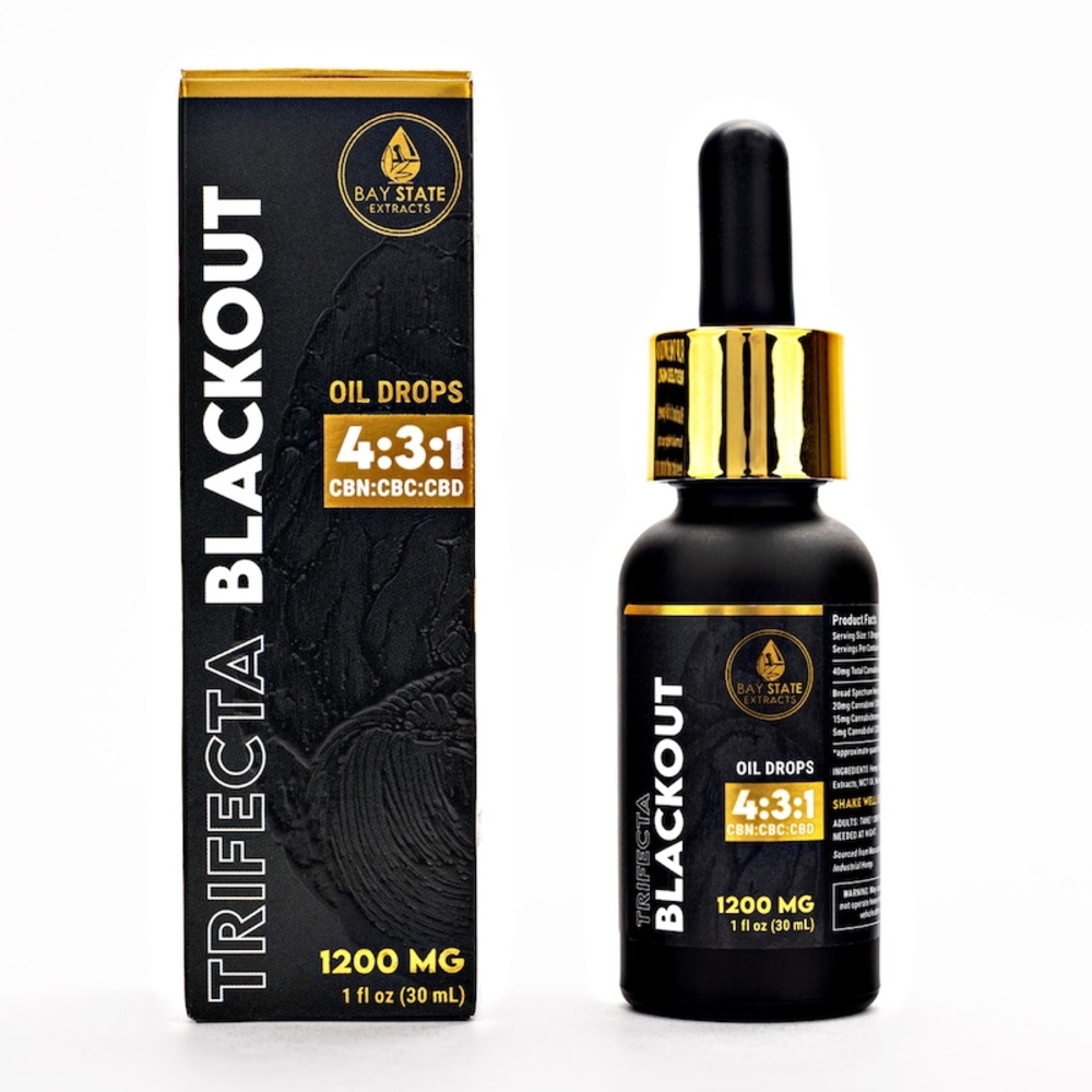 Bay State Hemp Company - Hemp-Derived CBN:CBC:CBD Blackout Oil Drops (1200mg 30mL)