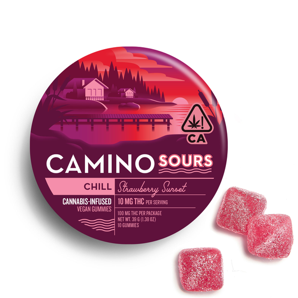 10mg Camino Sours 'Chill' Strawberry Sunset Gummies 100mg THC Total