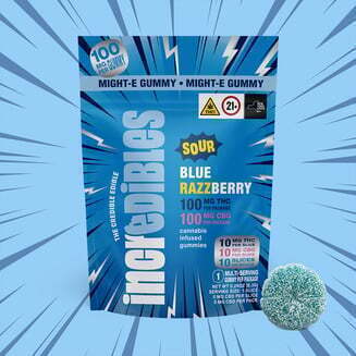 Might-E 1:1 Sour Blue Razzberry + CBG [1pk] (100mg THC/100mg CBG)