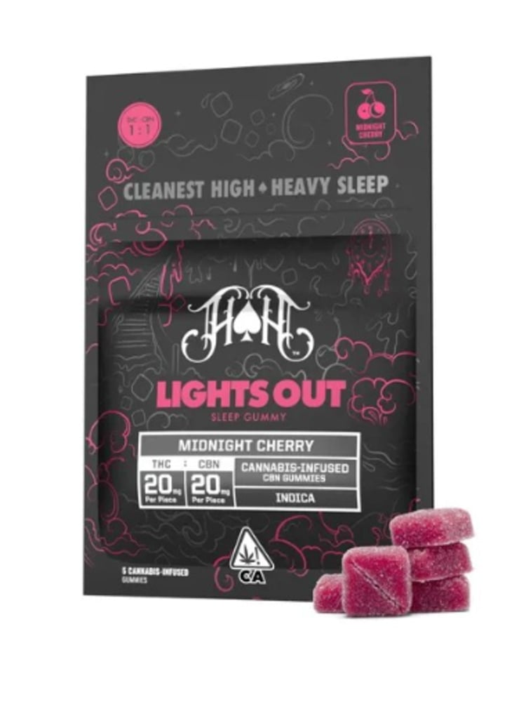 Midnight Cherry Lights Out Sleep Gummies | 100mg THC - 100mg CBN