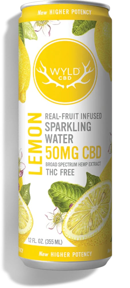 Hemp Derived - WYLD CBD - CBD Sparkling Water- Lemon - 50mg - 1pk- 1901