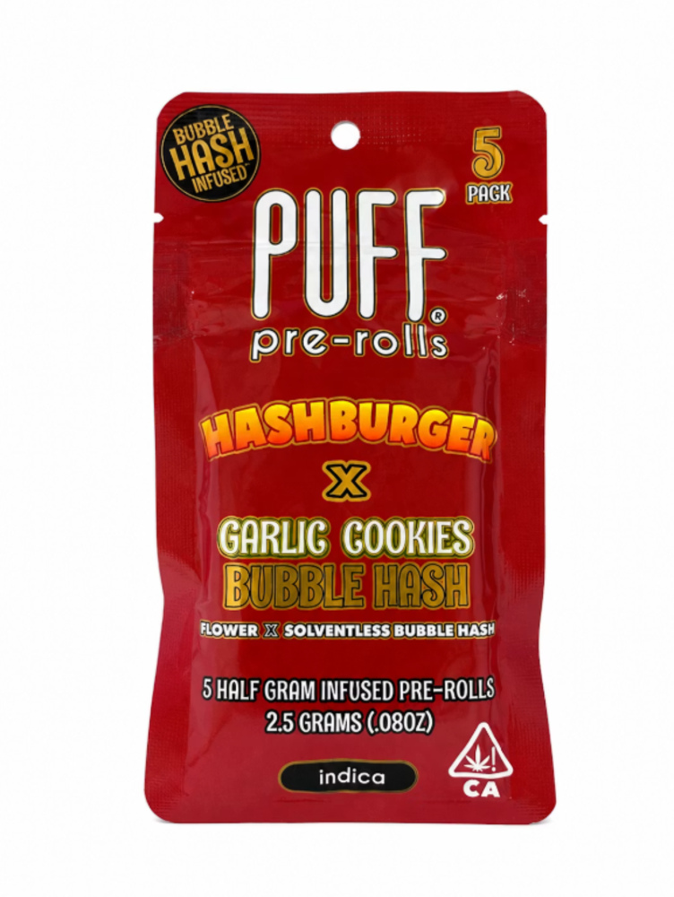 Hashburger x Garlic Cookies Bubble Hash Pack - Indica - 5 pack [2.5g]