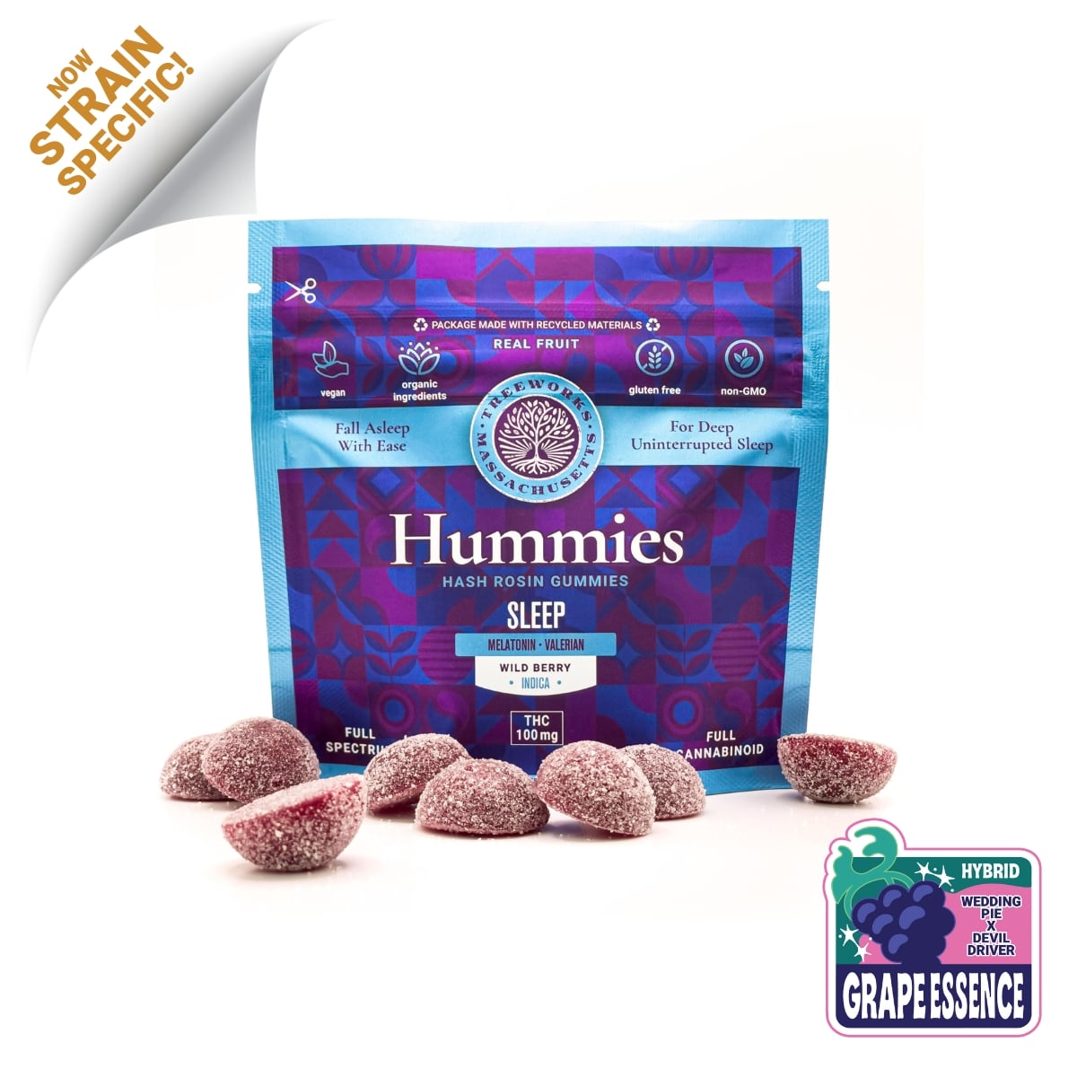 Sleep | Live Hash Rosin Gummies - Indica (100mg) *Formerly Hummies