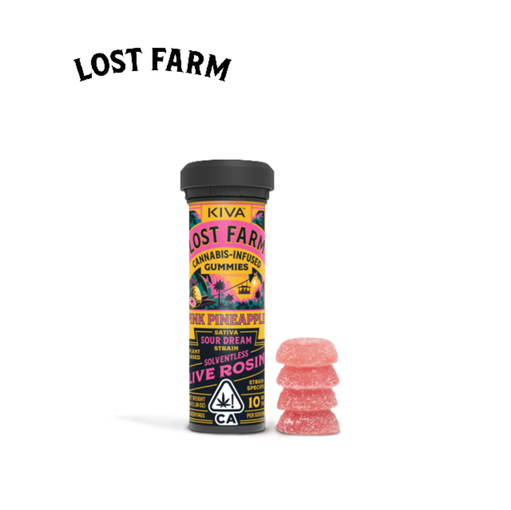 PINK PINEAPPLE SOUR DREAM 100MG 10 PACK LIVE ROSIN GUMMIES
