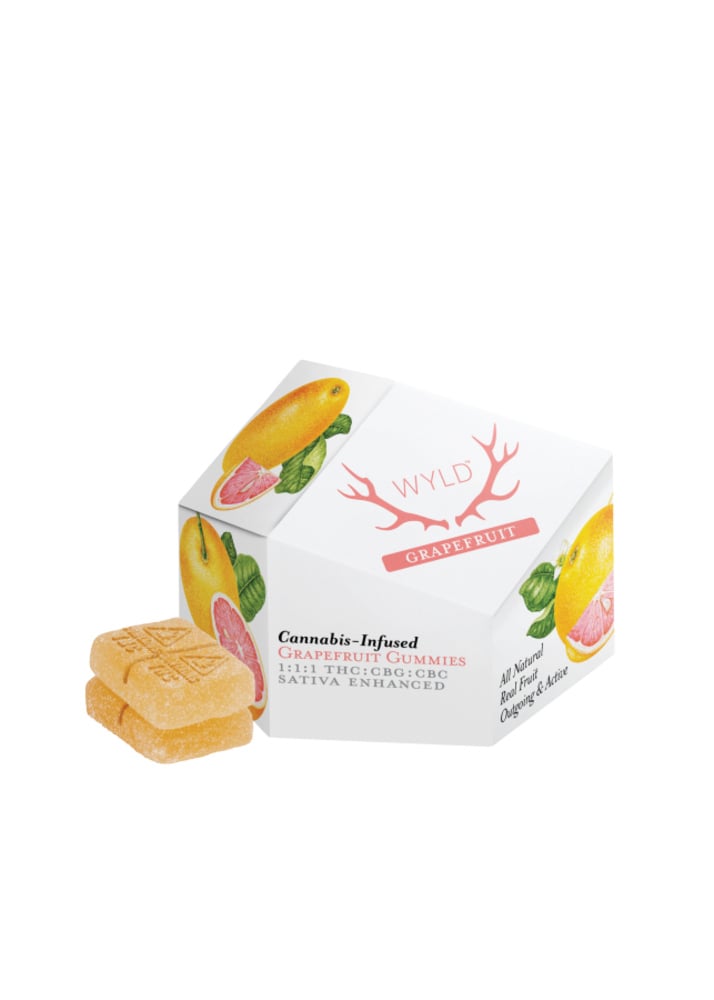 WYLD - Grapefruit Sativa Enhanced THC:CBG:CBC Gummies (100mg 10pk)