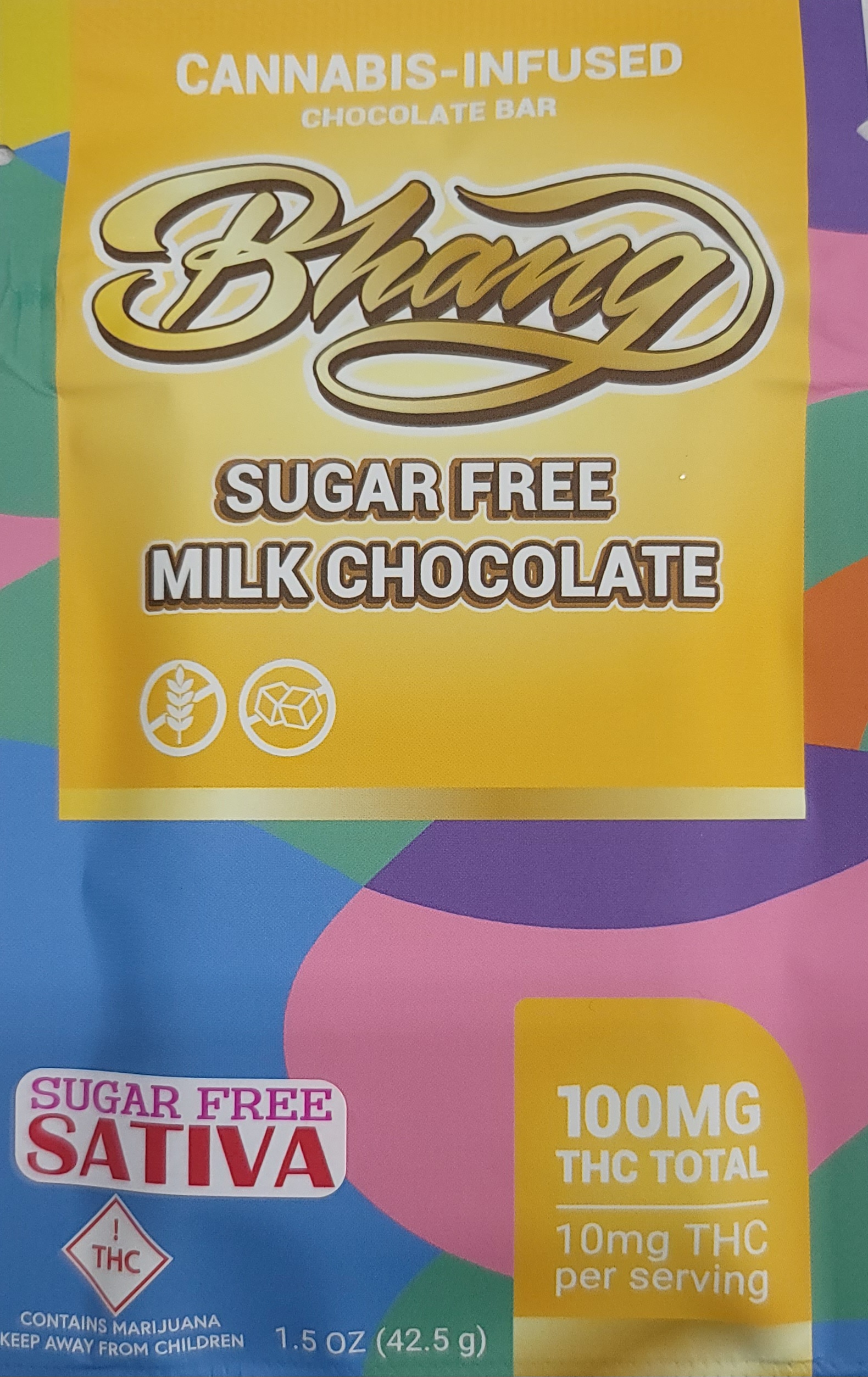 Bhang Bar Sugar Free Milk Chocolate (S) 100mg 10pk