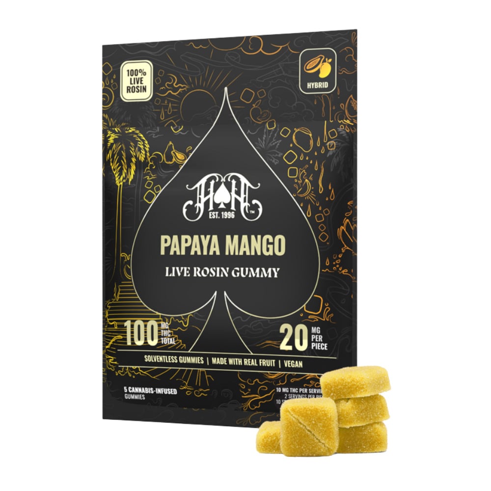 Papaya Mango | Live Rosin Gummies | 5pk | 100mg