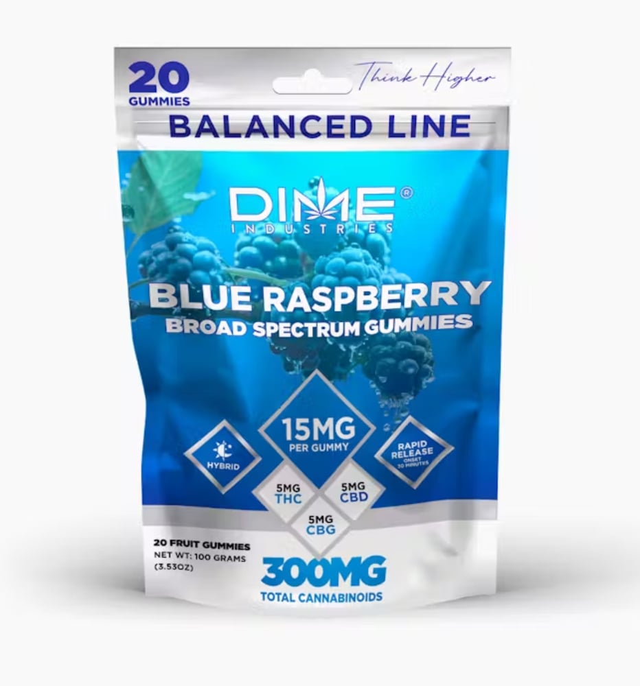 1:1:1 Balanced Line Blue Raspberry "Afternoon" CBG Gummies [20pk]