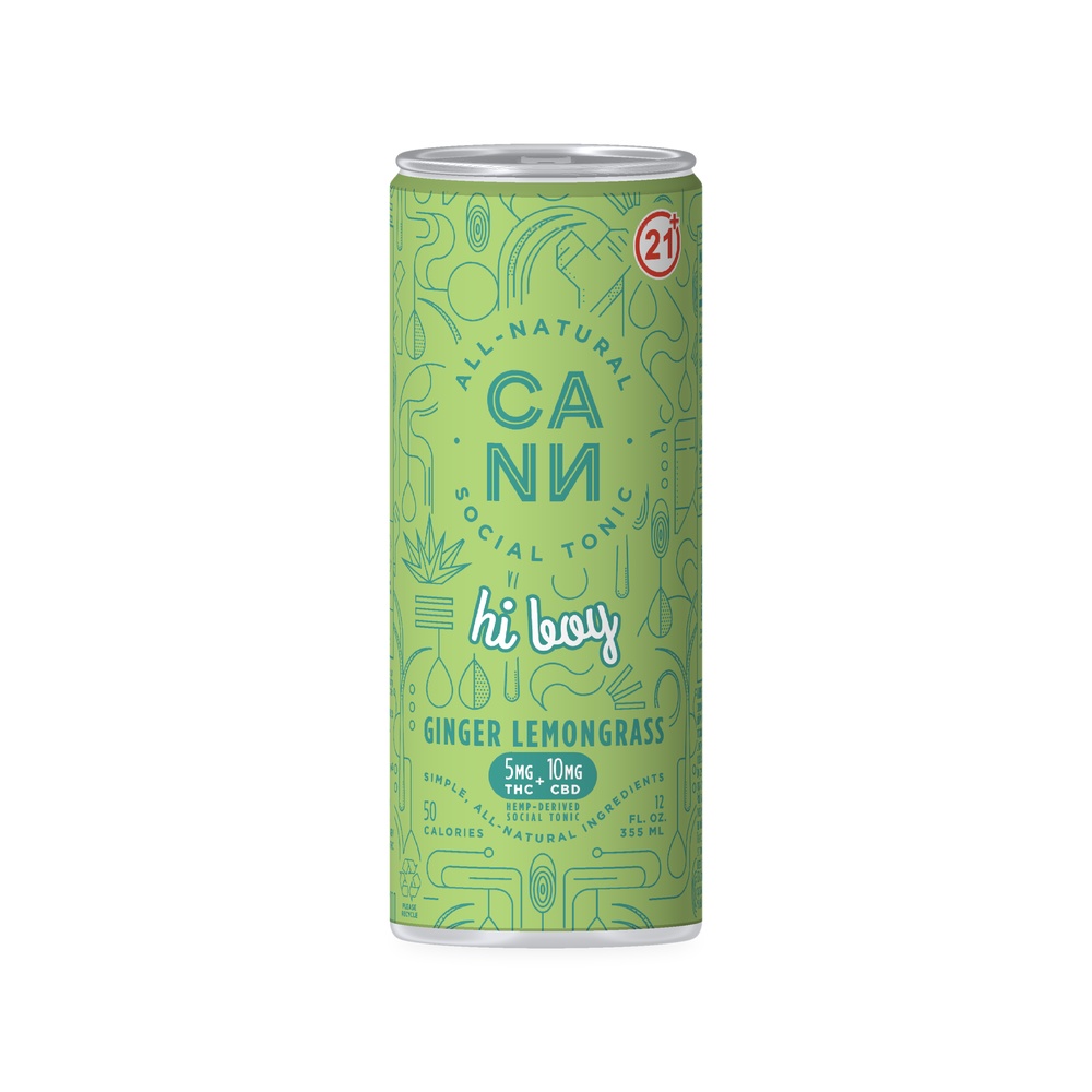 CANN - Hemp-Derived Ginger Lemongrass Hi Boy 12oz (5mg THC 10mg CBD)