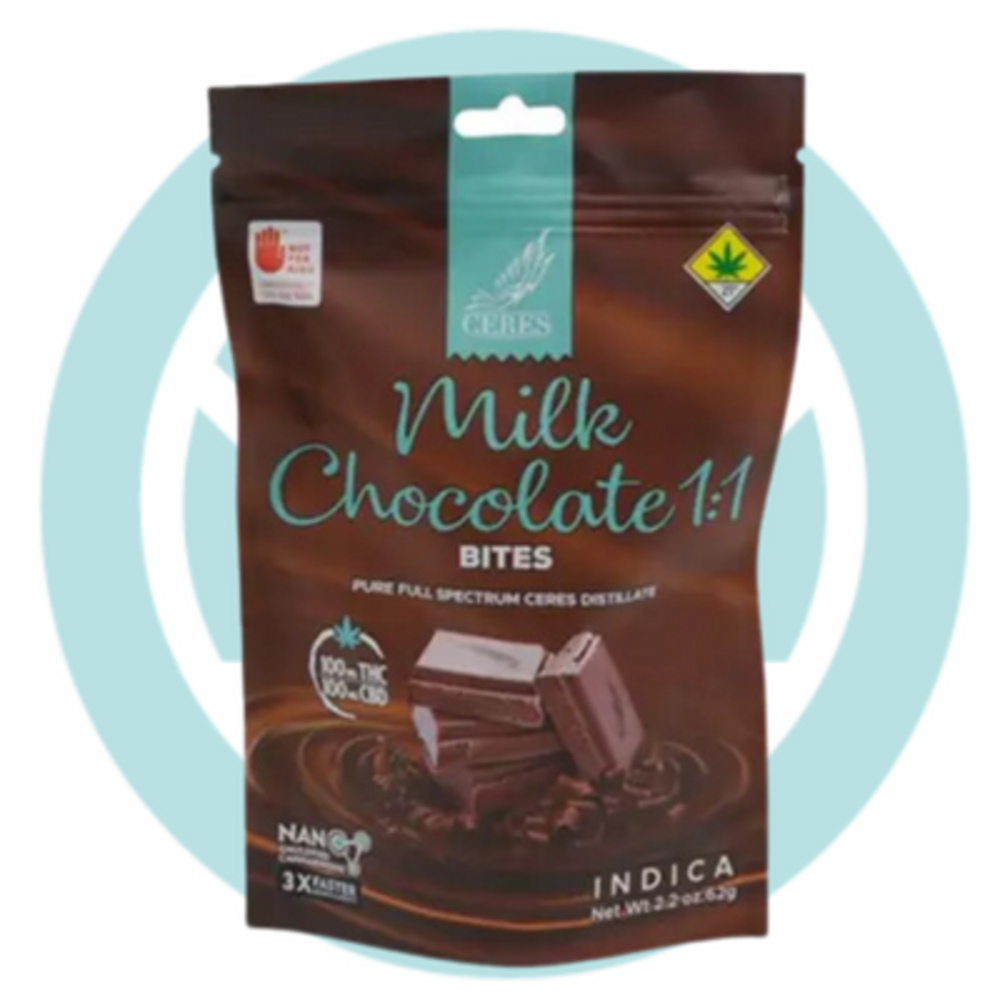 1:1 Milk Chocolate - Sativa (100mg CBD/100mg THC)