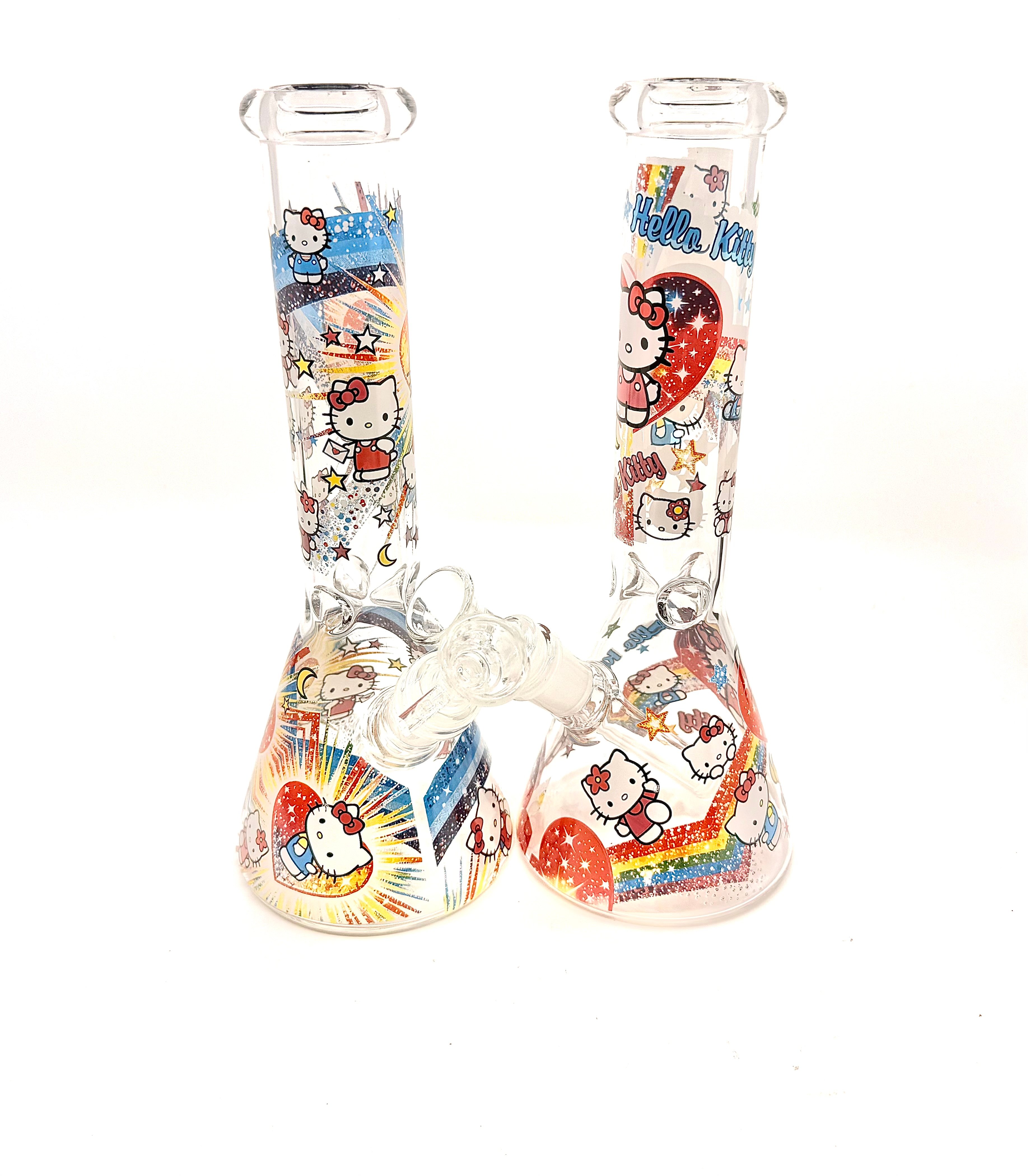 10" Beaker Bong - Hello Kitty Decal