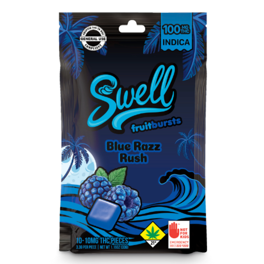 Blue Razz Rush - Indica [10pk] (100mg)