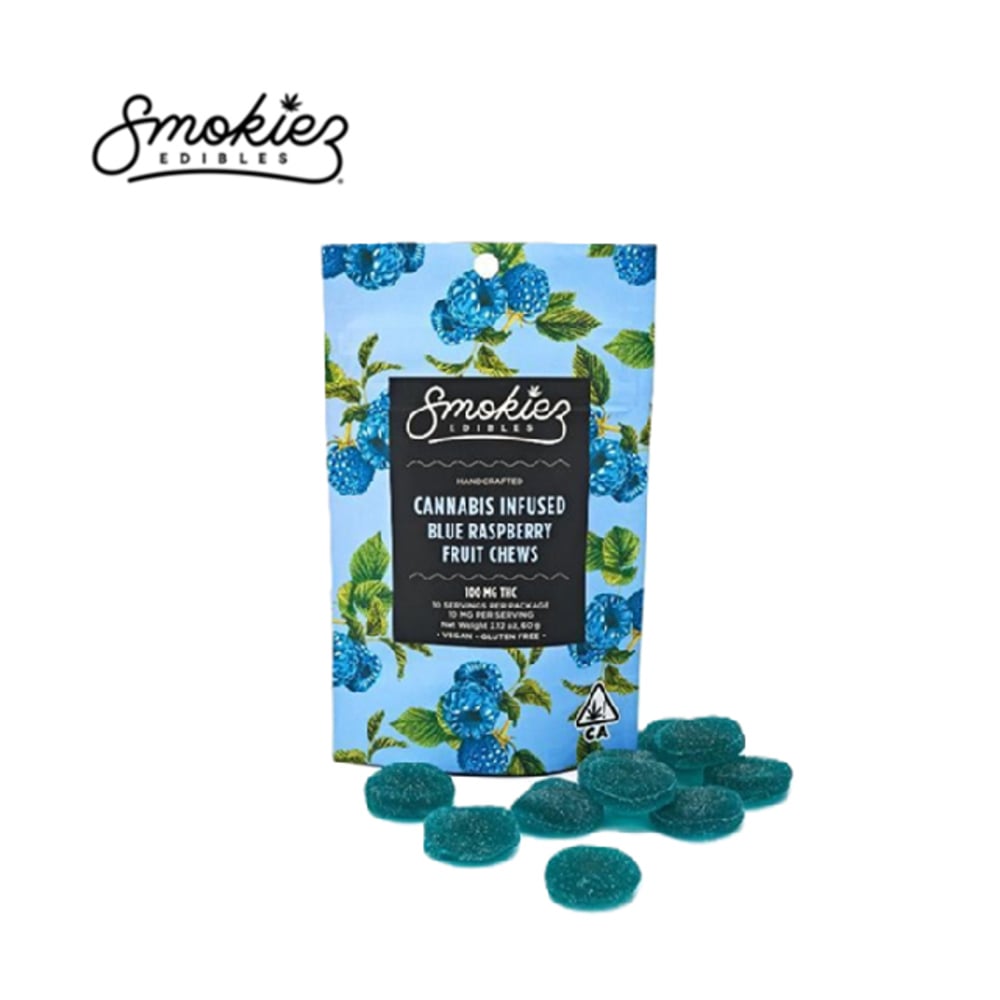 BLUE RASPBERRY 100MG 10 PACK FRUIT CHEWS