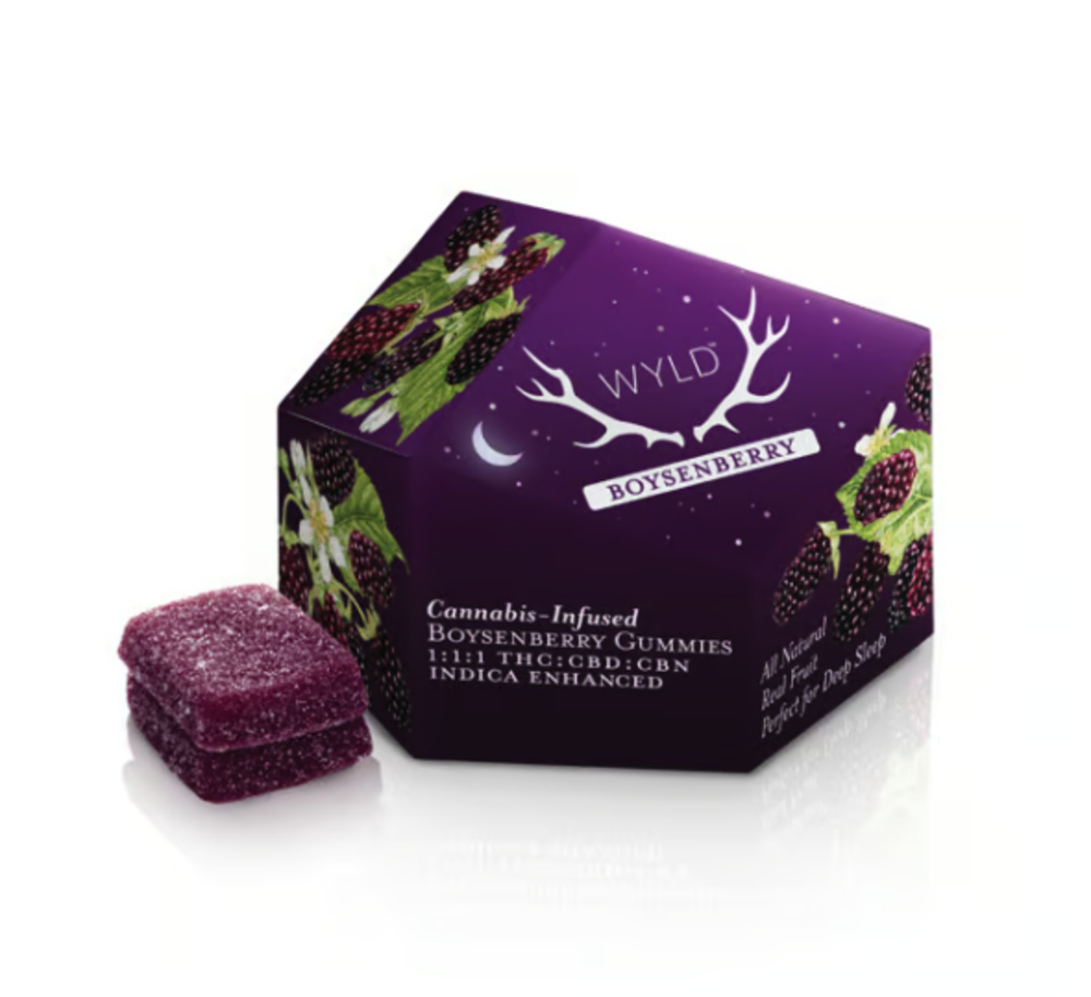 Boysenberry 1:1:1 CBD:CBN + Indica Enhanced Gummies | 100mg THC:CBD:CBN