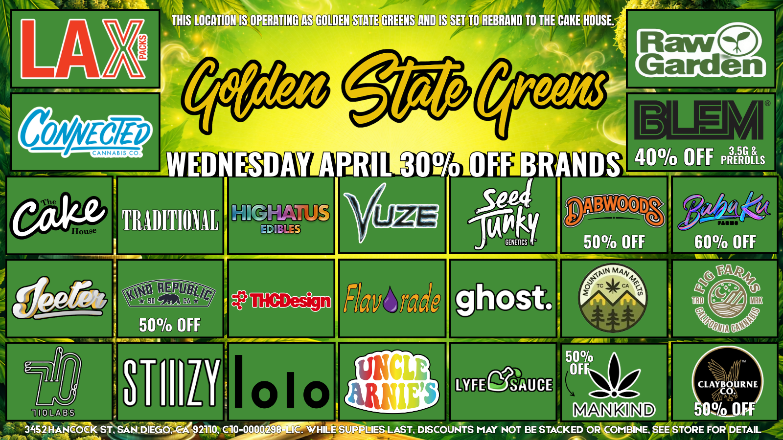 WEDNESDAY - 30% OFF SELECT BRANDS! special