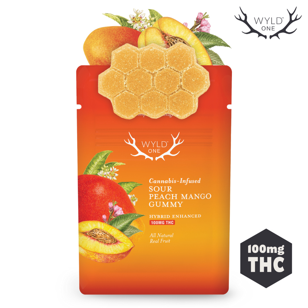 Wyld ONE: Sour Peach Mango Hybrid Gummy | 100mg
