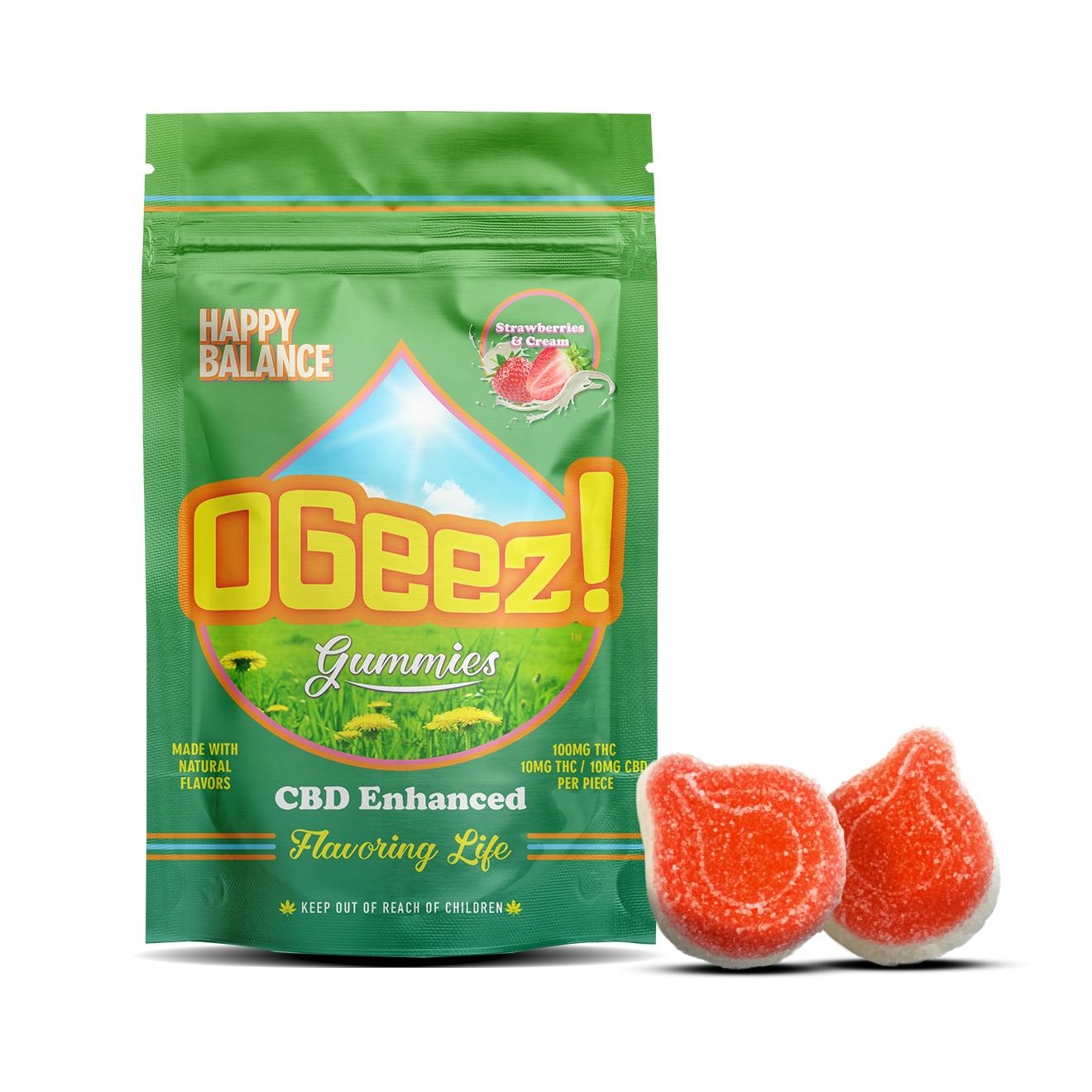 1:1 Strawberries and Cream [10pk] (100mg CBD/100mg THC)