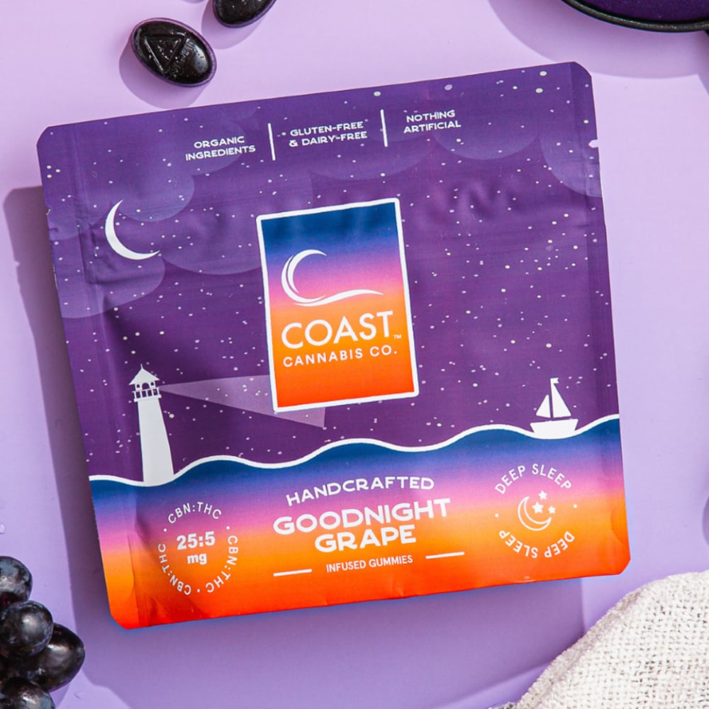 Coast Cannabis Co. - Goodnight Grape (I) Gummies (4.26mg THC 27.27mg CBN 20pk) C0070000458