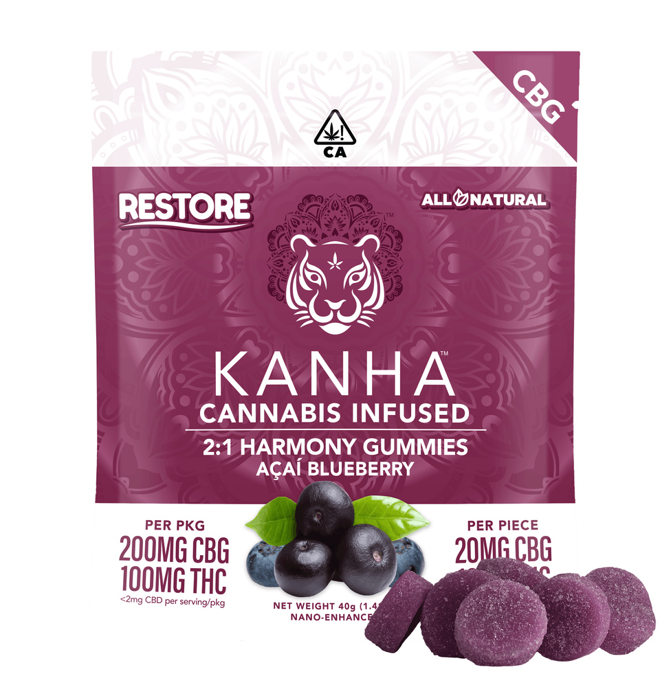 Harmony Restore 2:1 Acai Blueberry [10pk] (200mg CBG /100mg THC)