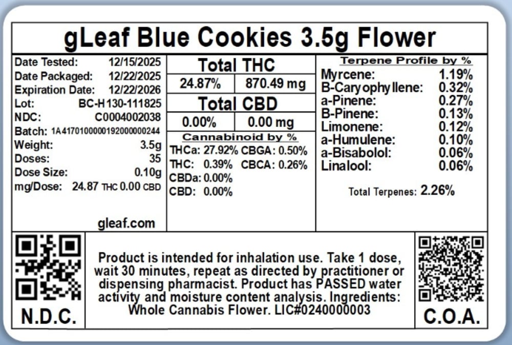 Blue Cookies - 1/8oz in Lynchburg