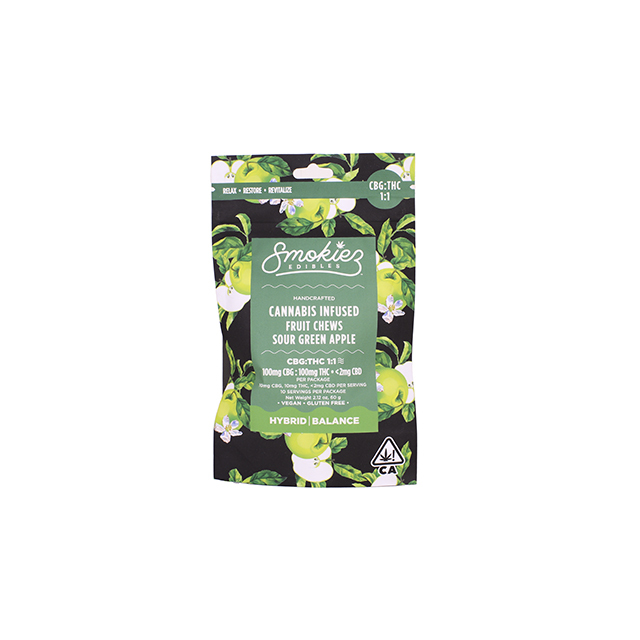 1:1 Sour Green Apple [10pk] (100mg CBG/100mg THC)