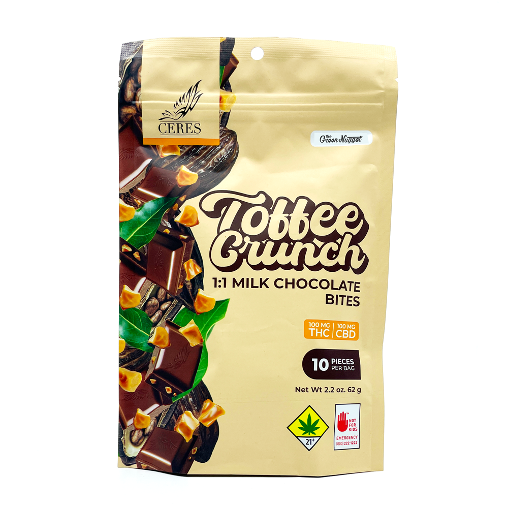 1:1 Toffee Crunch - Sativa [10pk] (100mg CBD/100mg THC)