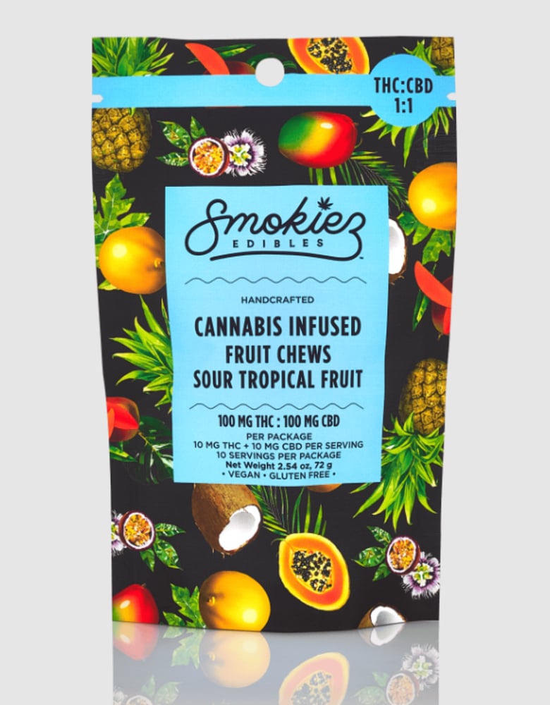 1:1 Sour Tropical Fruit [10pk] (100mg THC/ 100mg CBD)