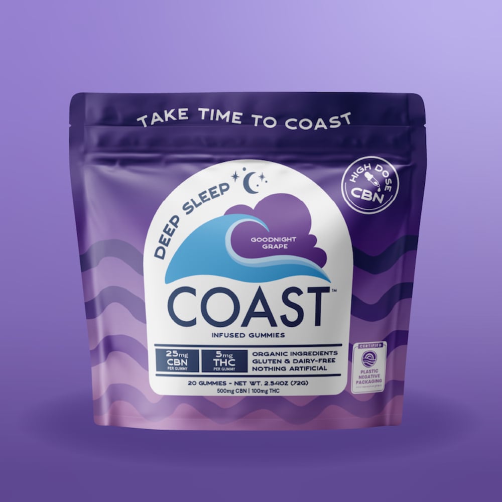 Coast - Goodnight Grape (Deep Sleep) 25:5 CBN:THC Organic Gummies (100mg 20pk)