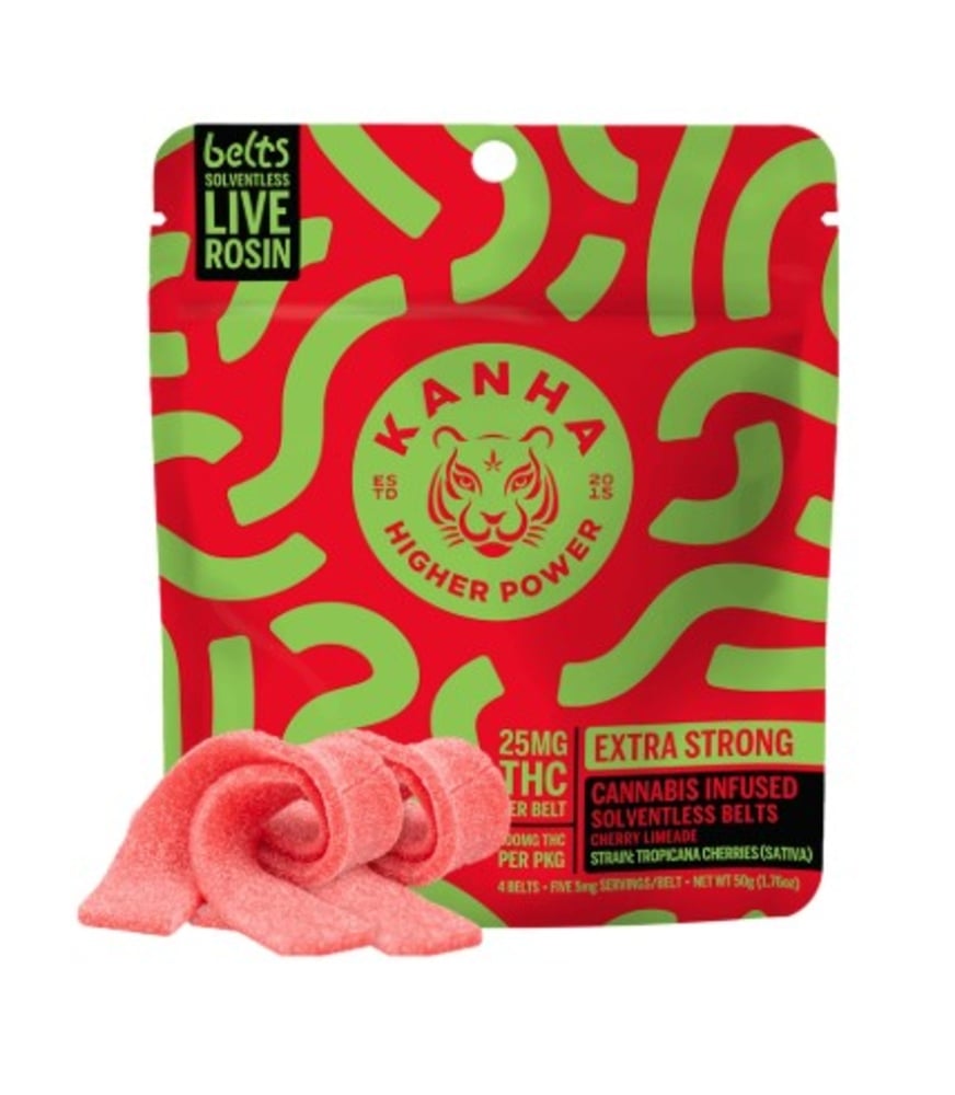 Shop Cherry Limeade Live Rosin Belts - Sativa [4pk] (100mg