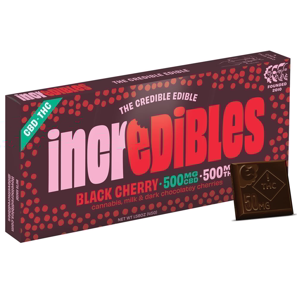 1:1 Black Cherry + CBD Bar [10pk] (100mg CBD/100mg THC)