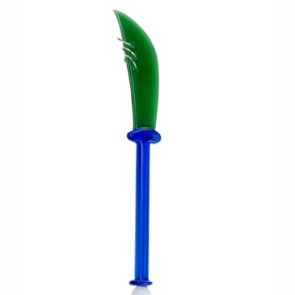 Sword Glass Dab Tool - Green/Blue