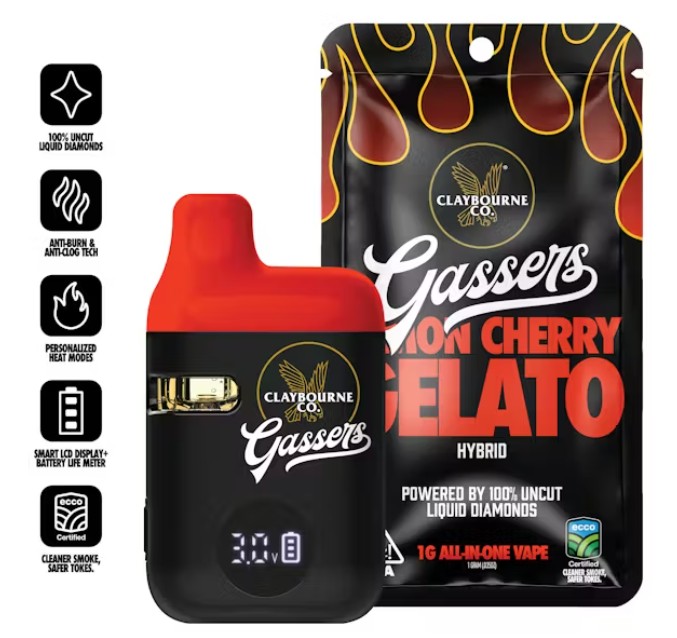 Lemon Cherry Gelato (1g) - Gassers All-In-One Liquid Diamonds Vape