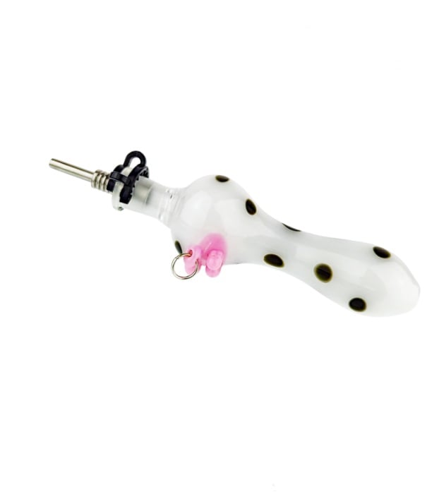 Glass Dairy Cow 4″ Cow Pierced Udder Nectar Collector 